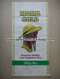 중국 25kg BOPP Lamiated PP에 의하여 길쌈된 밥은 부대 자루에 넣고/GOLD MAMA 다색 인쇄한 밥 협력 업체